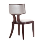 Picture of White, Silver, Camel  and Walnut Faux Leather Dining Chair