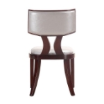 Picture of White, Silver, Camel  and Walnut Faux Leather Dining Chair