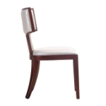 Picture of White, Silver, Camel  and Walnut Faux Leather Dining Chair