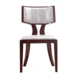 Picture of White, Silver, Camel  and Walnut Faux Leather Dining Chair