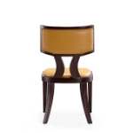 Picture of White, Silver, Camel  and Walnut Faux Leather Dining Chair
