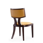 Picture of White, Silver, Camel  and Walnut Faux Leather Dining Chair