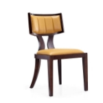Picture of White, Silver, Camel  and Walnut Faux Leather Dining Chair