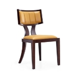 Picture of White, Silver, Camel  and Walnut Faux Leather Dining Chair