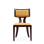 Picture of White, Silver, Camel  and Walnut Faux Leather Dining Chair
