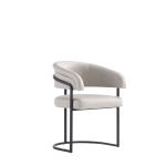 Picture of Leatherette Upholstered Dining Chair in White, Light Grey