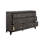 Picture of White, Gray Finish Faux wood Dresser and Mirror