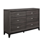 Picture of White, Gray Finish Faux wood Dresser and Mirror