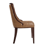 Picture of Front in Faux Leather and Back Upholstered in Velvet Chair