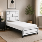 Picture of White Finish Faux wood Twin Bed