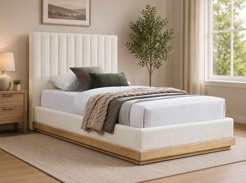 Picture of 39" Fabric Upholstered Bed