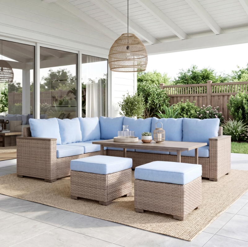 Picture of Outdoor Sectional Set - Sofa, Ottoman and Coffee Table