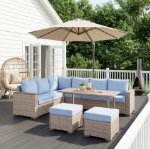 Picture of Outdoor Sectional Set - Sofa, Ottoman and Coffee Table