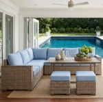 Picture of Outdoor Sectional Set - Sofa, Ottoman and Coffee Table