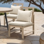 Picture of Outdoor Dining Chair, Dining Table With Fire Pit And Cooler, Bench And 7Pc Dining Room set