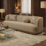 Picture of Modern Rounded-Back Sofa, Loveseat, chair, And Dining 3pc set