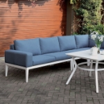 Picture of Modern White Frame Patio Table And Sectional