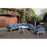 Picture of Modern White Frame Patio Table And Sectional