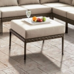Picture of Gray Frame With Beige Cushions Sofa And Ottoman