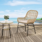 Picture of Black And Natural Table, Chair And Bench Set