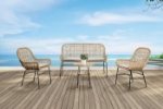 Picture of Black And Natural Table, Chair And Bench Set