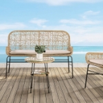 Picture of Black And Natural Table, Chair And Bench Set