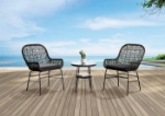 Picture of Black And Natural Table, Chair And Bench Set