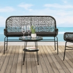 Picture of Black And Natural Table, Chair And Bench Set