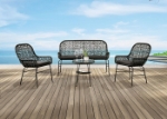 Picture of Black And Natural Table, Chair And Bench Set