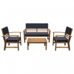 Picture of Denim Blue Loveseat, Table And Chair Set