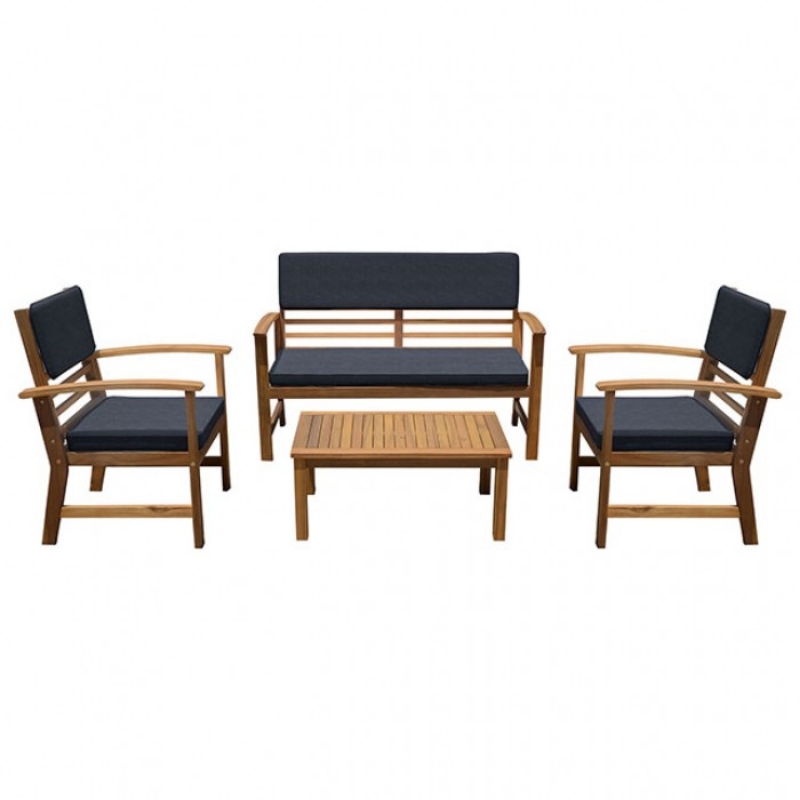 Picture of Denim Blue Loveseat, Table And Chair Set