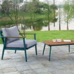 Picture of Fabric Chair, Table Set With Green Aluminum Frame
