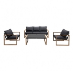 Picture of Dark Gray Table, Bench And Chair 4Pc Set