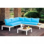 Picture of Blue Sectional With Ottoman