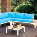 Picture of Blue Sectional With Ottoman
