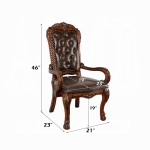 Picture of Cherry Oak Finish leather Arm Chair Classic Style