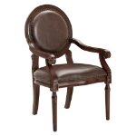 Picture of Brown Finish Finish Leather Chair