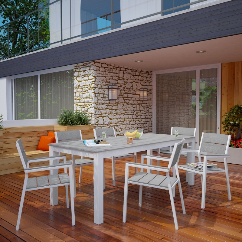 Picture of 7Pc Outdoor Dining set In Light Gray