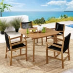 Picture of 5Pc Outdoor Dining set In Natural Black
