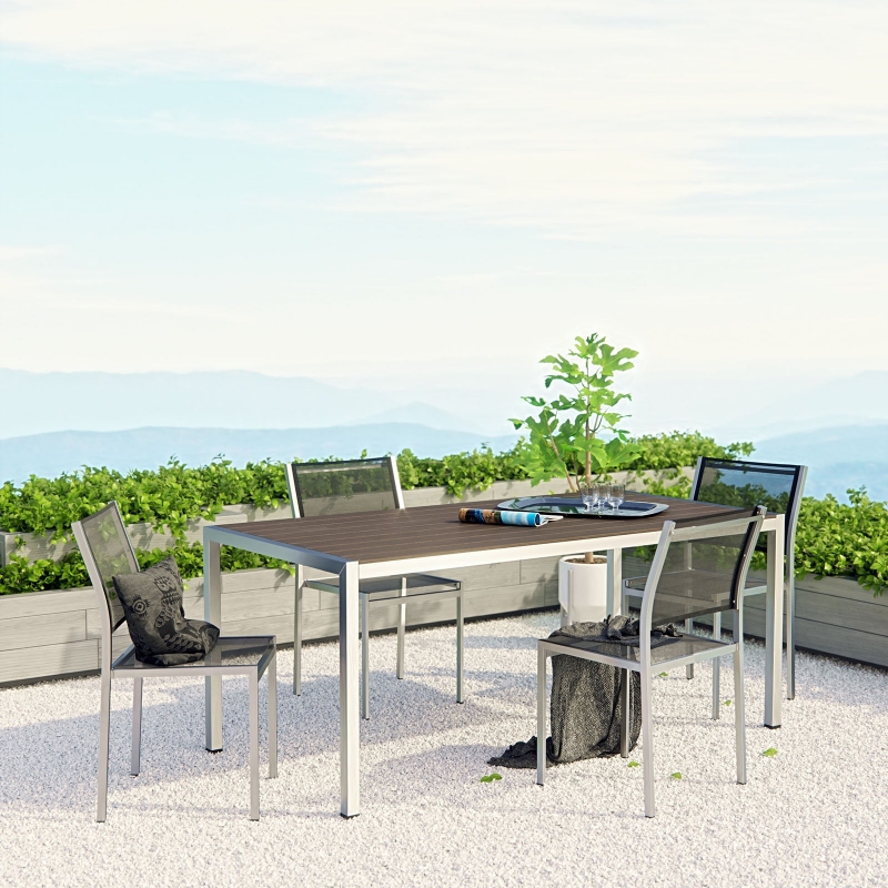 Picture of 5Pc, 7Pc or 9Pc Outdoor Dining Set In Silver Black