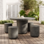 Picture of 5Pc Outdoor Dining set In Gray And White