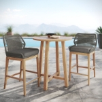 Picture of 3Pc Outdoor Dining set In Gray And Light Gray
