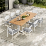 Picture of 7Pc or 9Pc Outdoor Dining Set in White And Charcoal