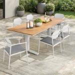 Picture of 7Pc or 9Pc Outdoor Dining Set in White And Charcoal