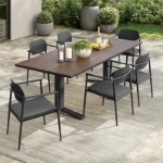 Picture of 7Pc or 9Pc Outdoor Dining Set in White And Charcoal