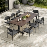 Picture of 7Pc or 9Pc Outdoor Dining Set in White And Charcoal