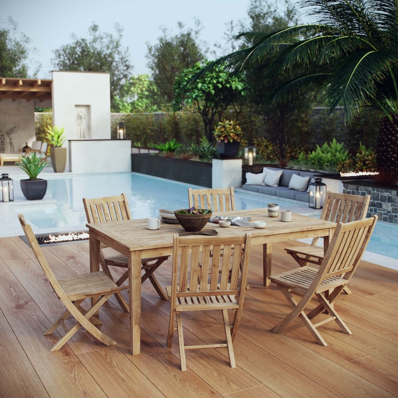 Picture of 7Pc Outdoor Wooden Dining set