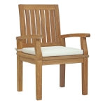 Picture of 7Pc Outdoor Wooden Dining set With Side And Arm Chair