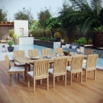 Picture of 7Pc,9Pc Or 11Pc Outdoor Wooden Dining set With 60"-72"-108"W Dining Table and Side & Arm Chair
