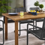 Picture of 7Pc Rectangular Dining set In Natural And Walnut